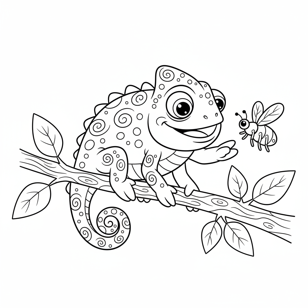 Coloriage Caméléon Coloriage Gratuit à Imprimer