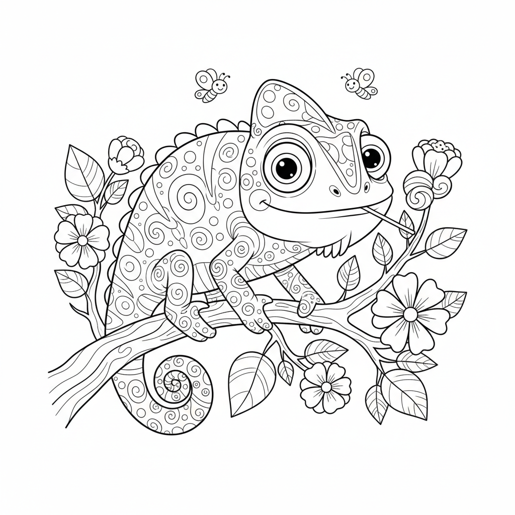 Coloriage caméléon coloriage 4