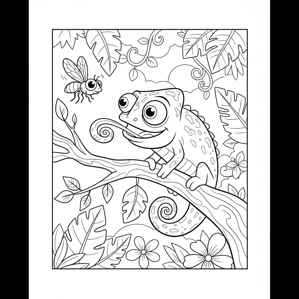 Coloriage caméléon coloriage 5