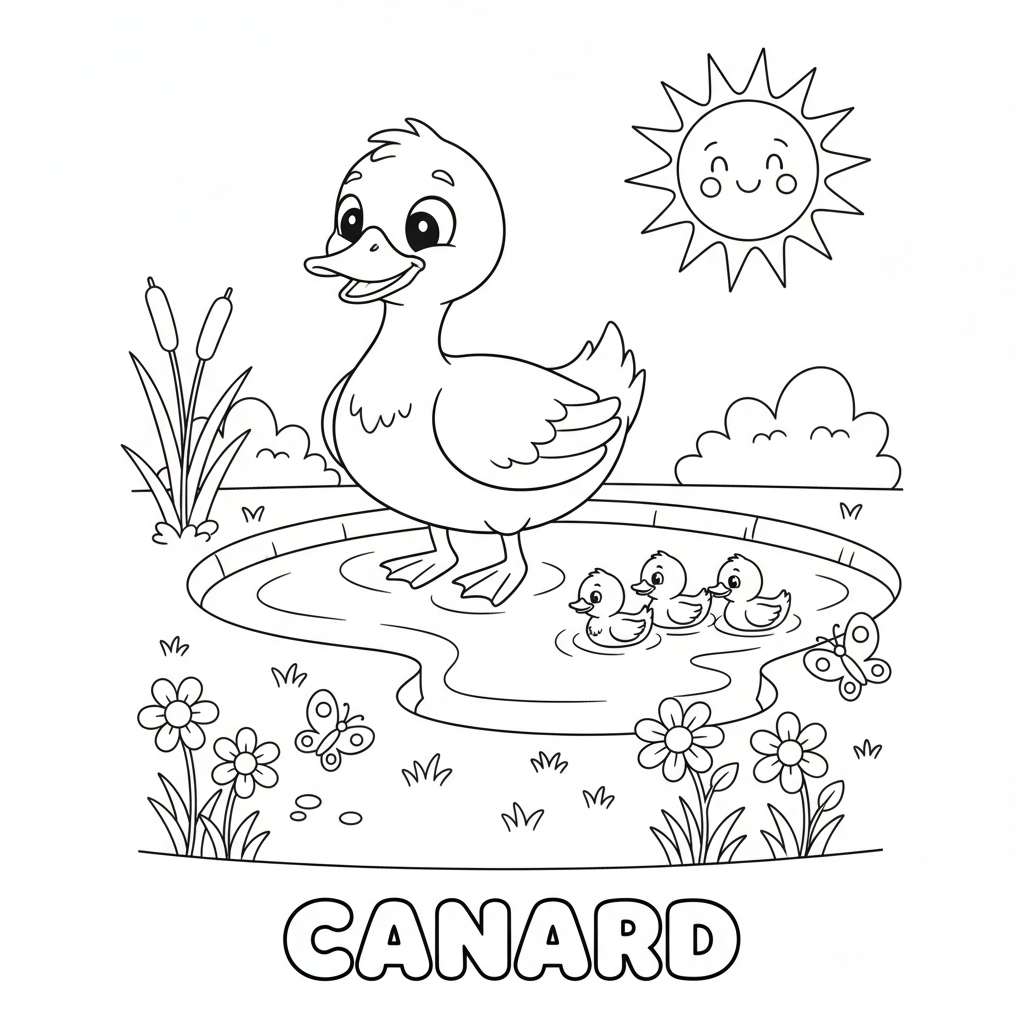 Coloriage canard coloriage 3