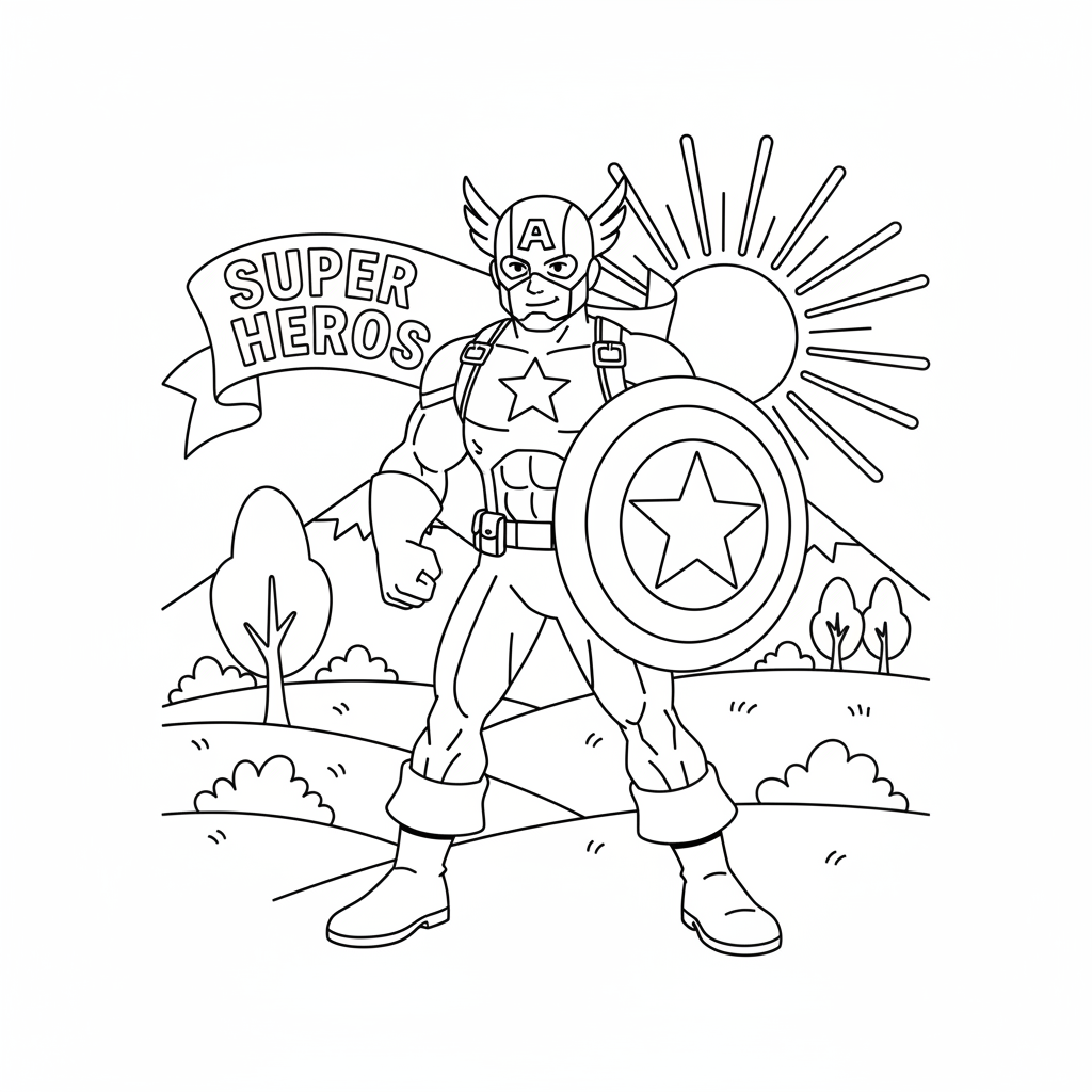 Coloriage capitaine america coloriage 3