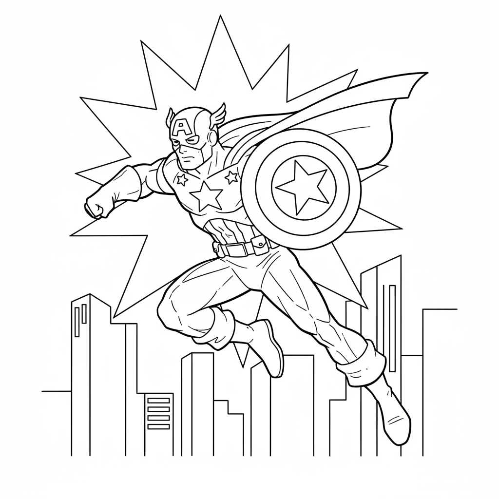 Coloriage capitaine america coloriage 5