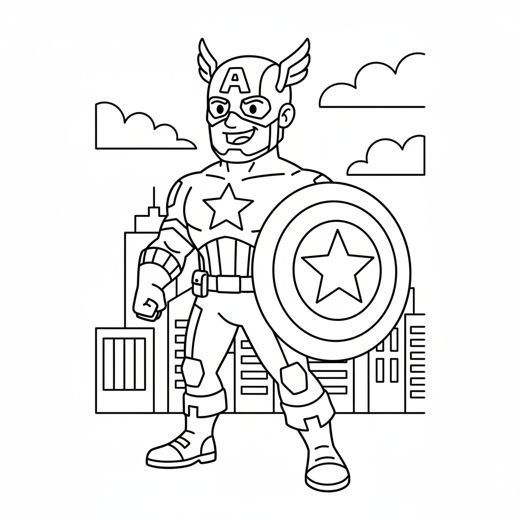 Coloriage captain america coloriage 2