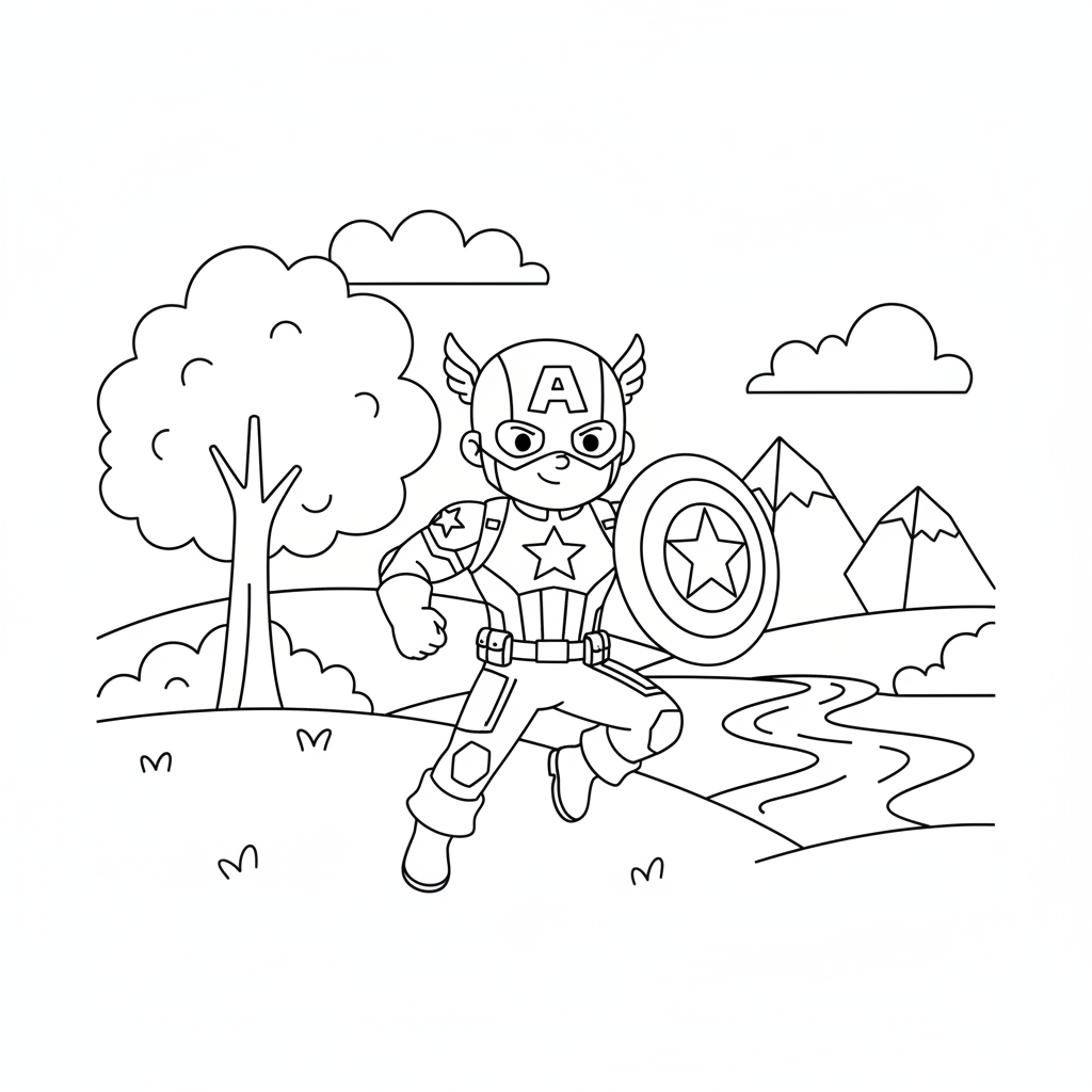 Coloriage captain america coloriage 3