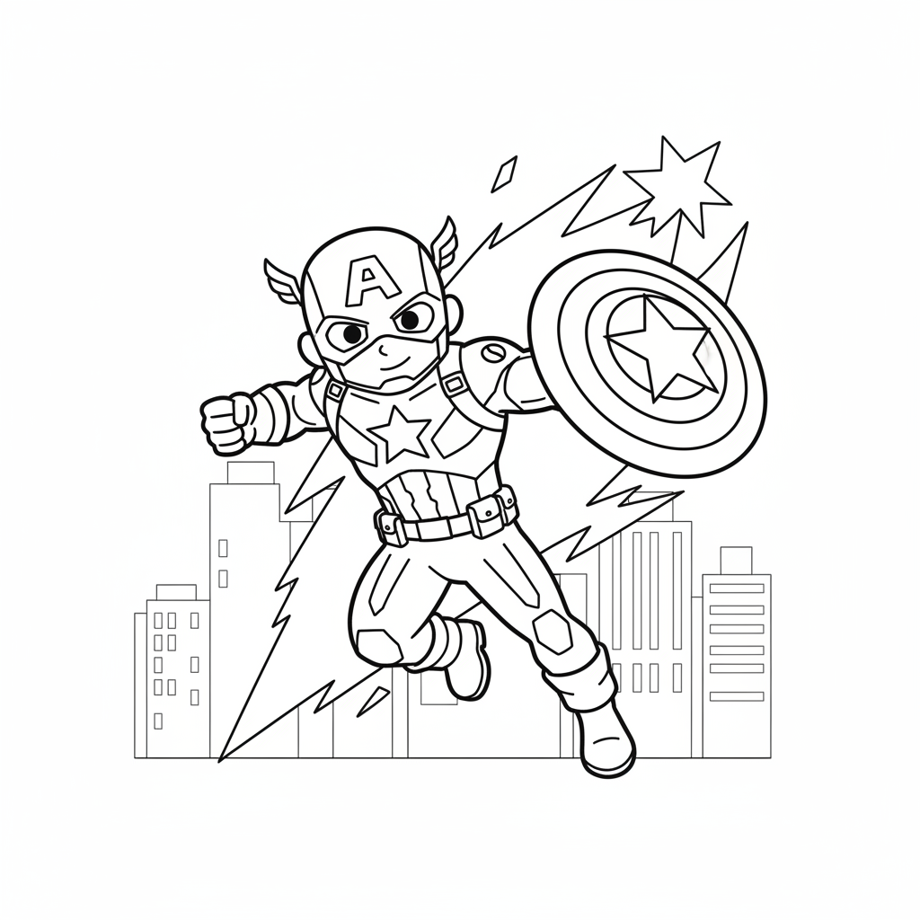 Coloriage captain america coloriage 5