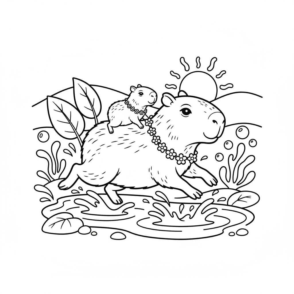 Coloriage capybara coloriage 5