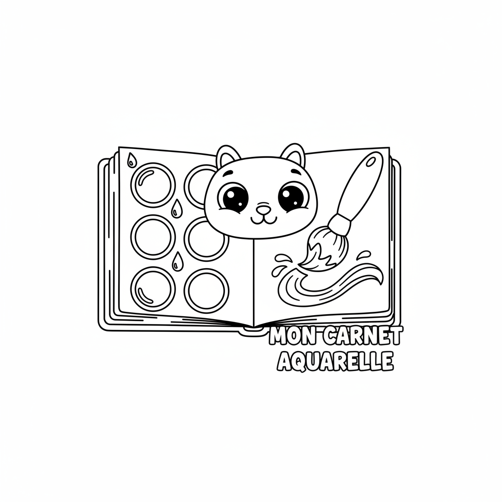 Coloriage Carnet Coloriage Aquarelle Gratuit à Imprimer