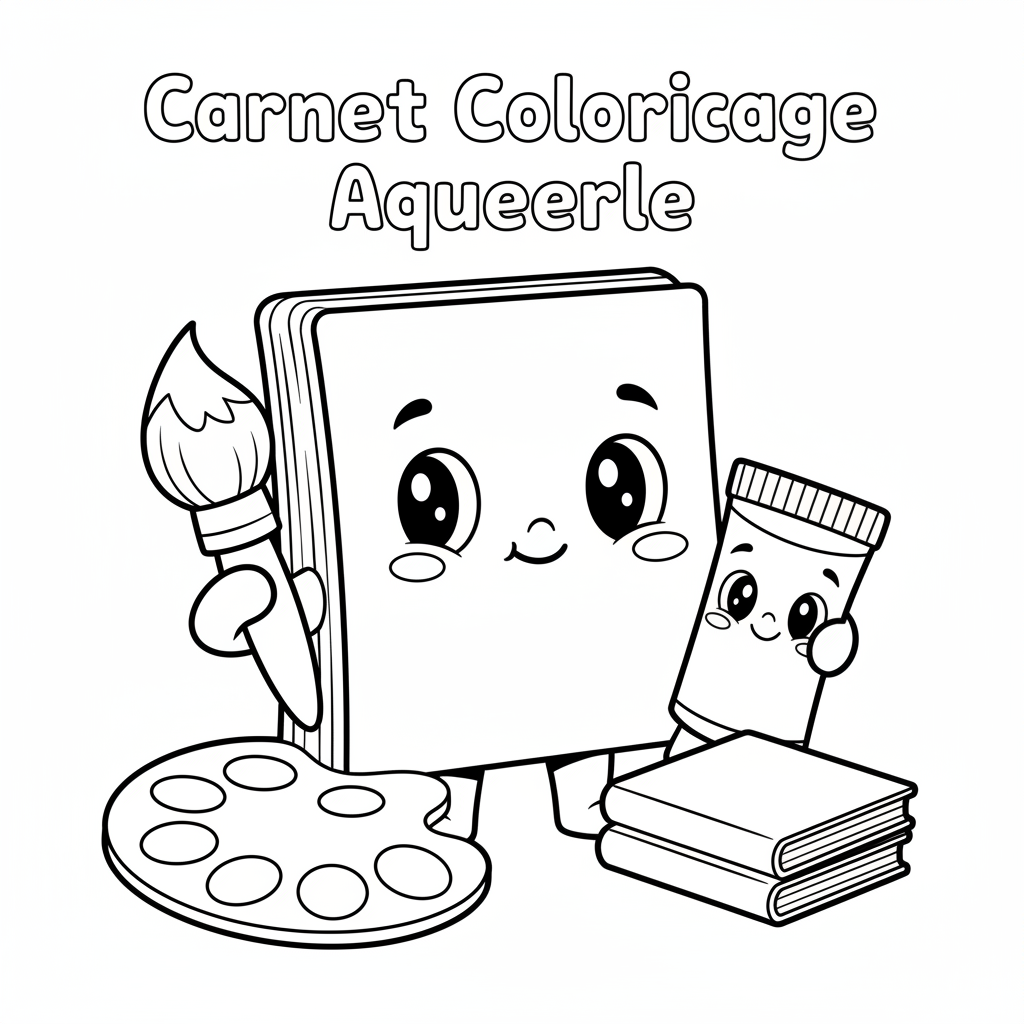 Coloriage carnet coloriage aquarelle 4