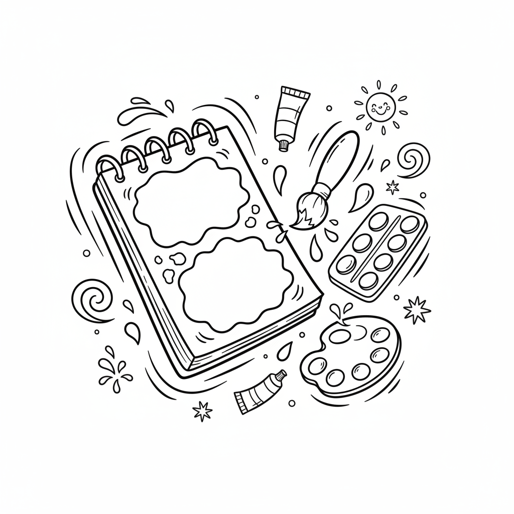 Coloriage carnet coloriage aquarelle 5