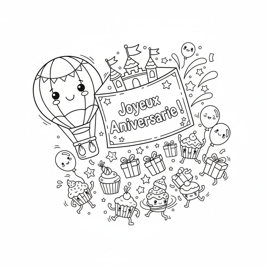 Coloriage carte anniversaire coloriage 5