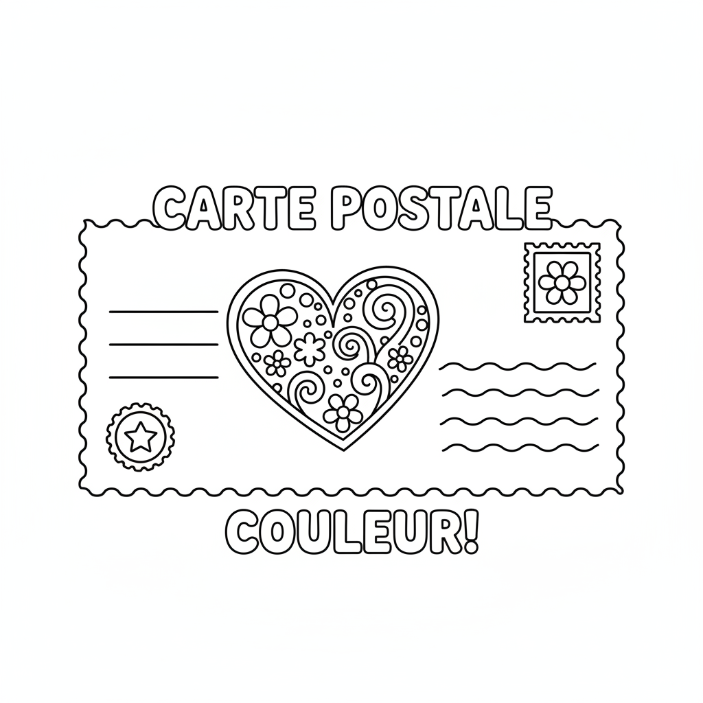 Coloriage Carte Postale Coloriage à Imprimer Gratuit