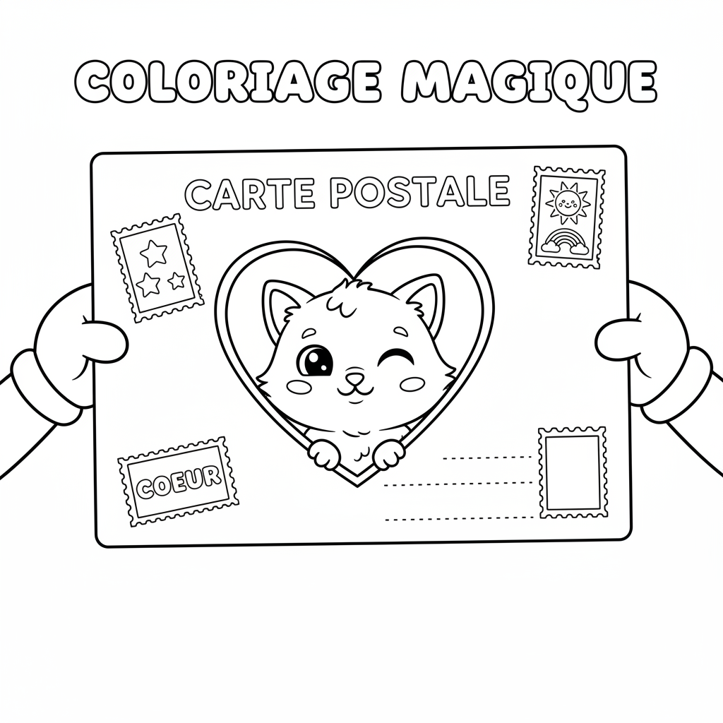 Coloriage carte postale coloriage 4