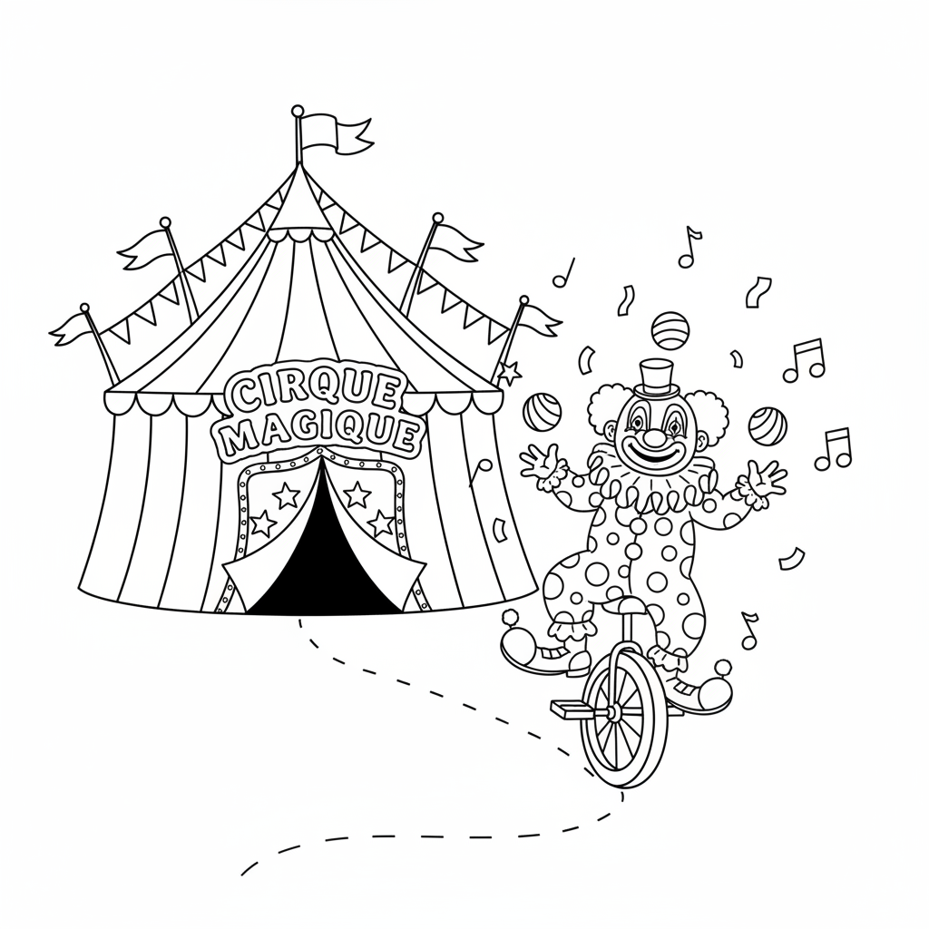 Coloriage chapiteau cirque coloriage 5
