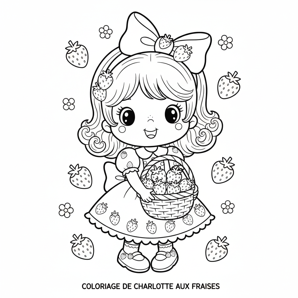 Coloriage charlotte au fraise coloriage