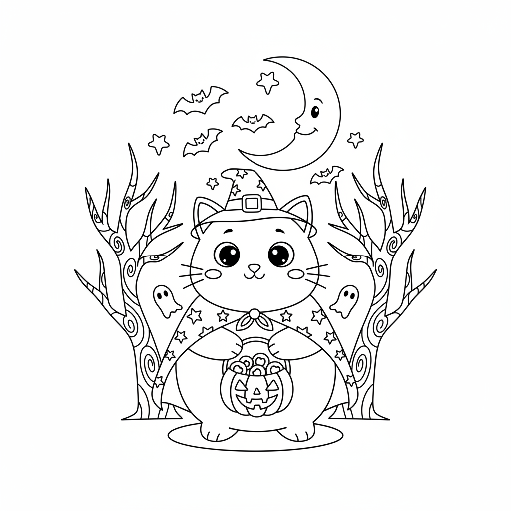 Coloriage Chat Halloween Coloriage Gratuit à Imprimer