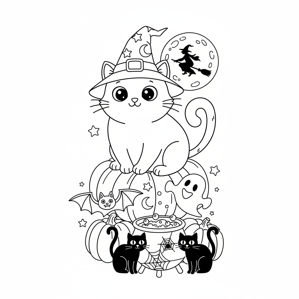 Coloriage chat halloween coloriage 2