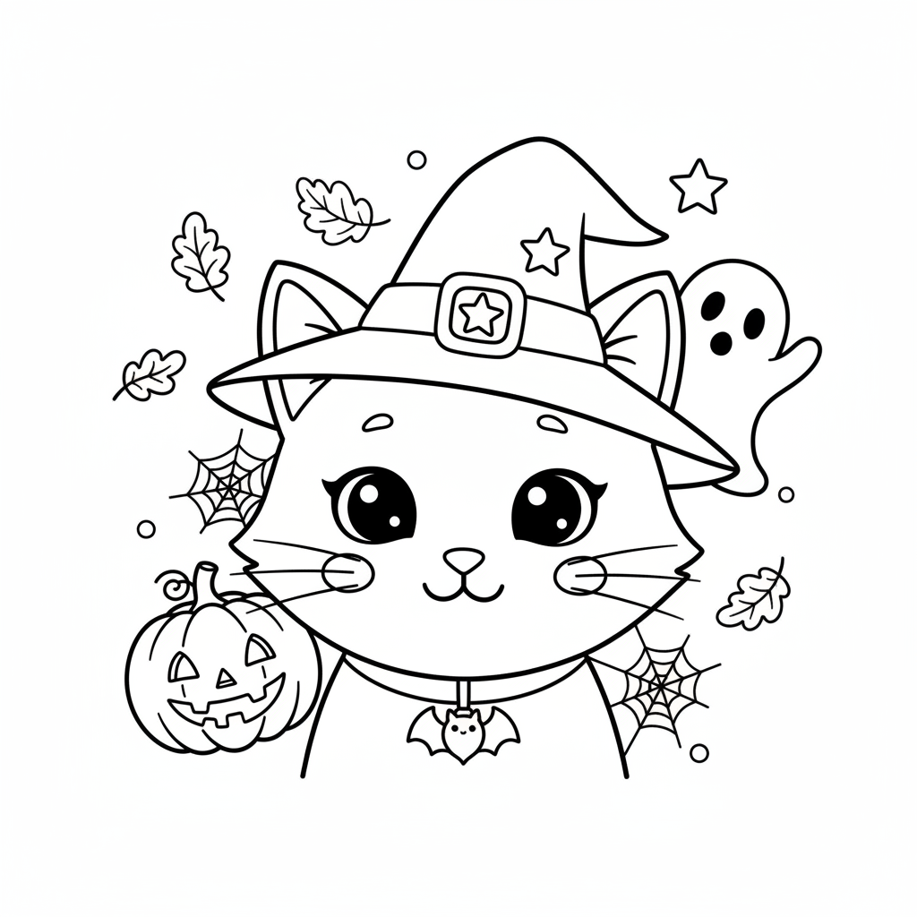 Coloriage chat halloween coloriage 4