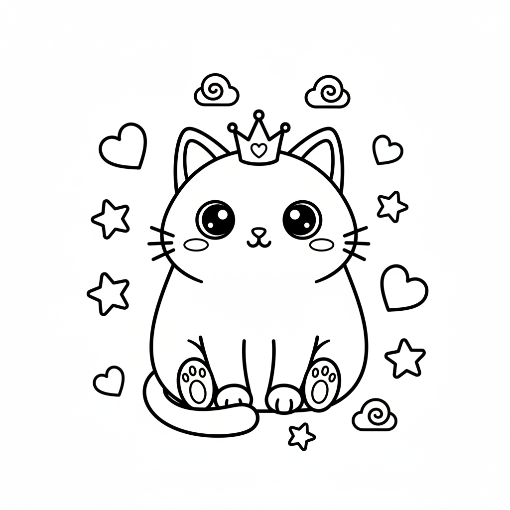 Coloriage Chat Kawaii Coloriage à Imprimer Gratuit