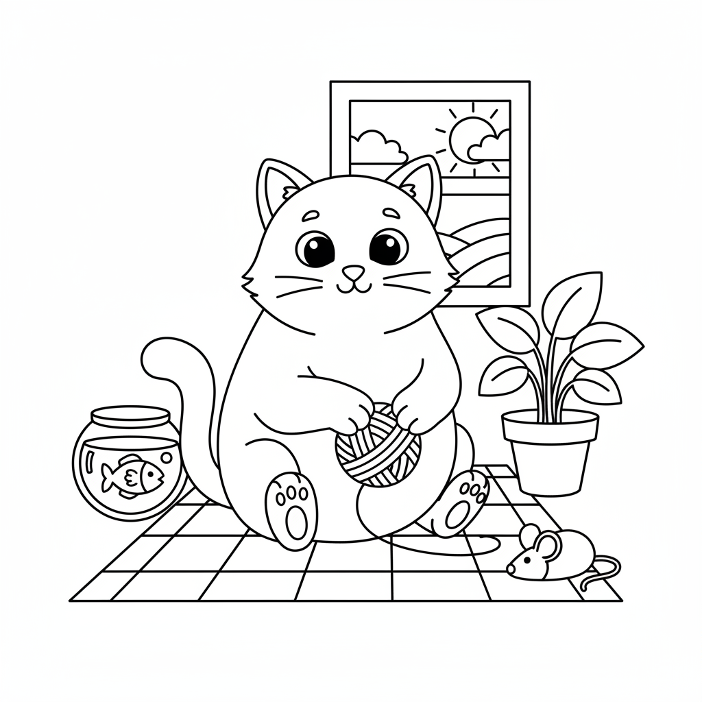 Coloriage chat mignon coloriage 2