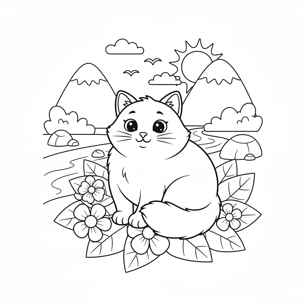 Coloriage chat mignon coloriage 3