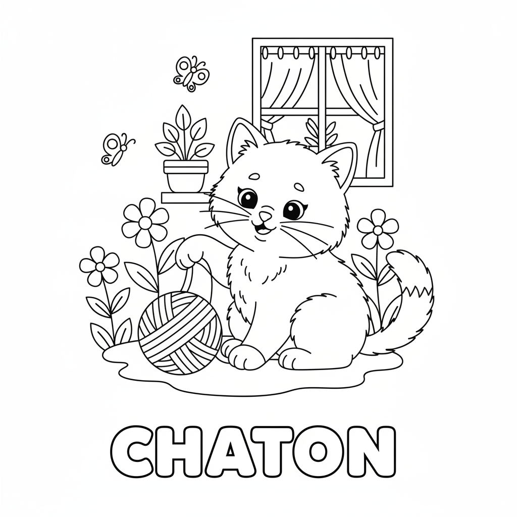 Coloriage chaton coloriage 2