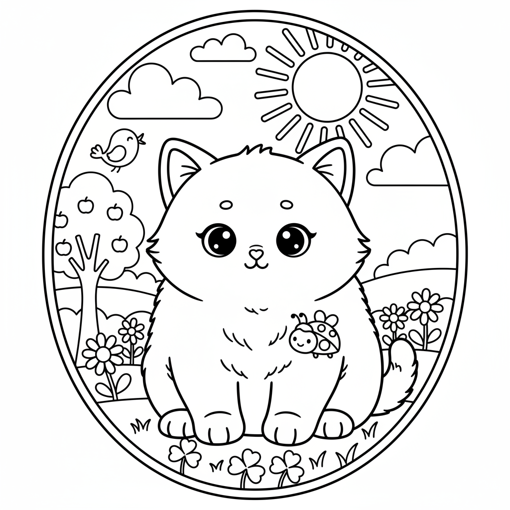 Coloriage chaton coloriage kawaii animaux mignon 3