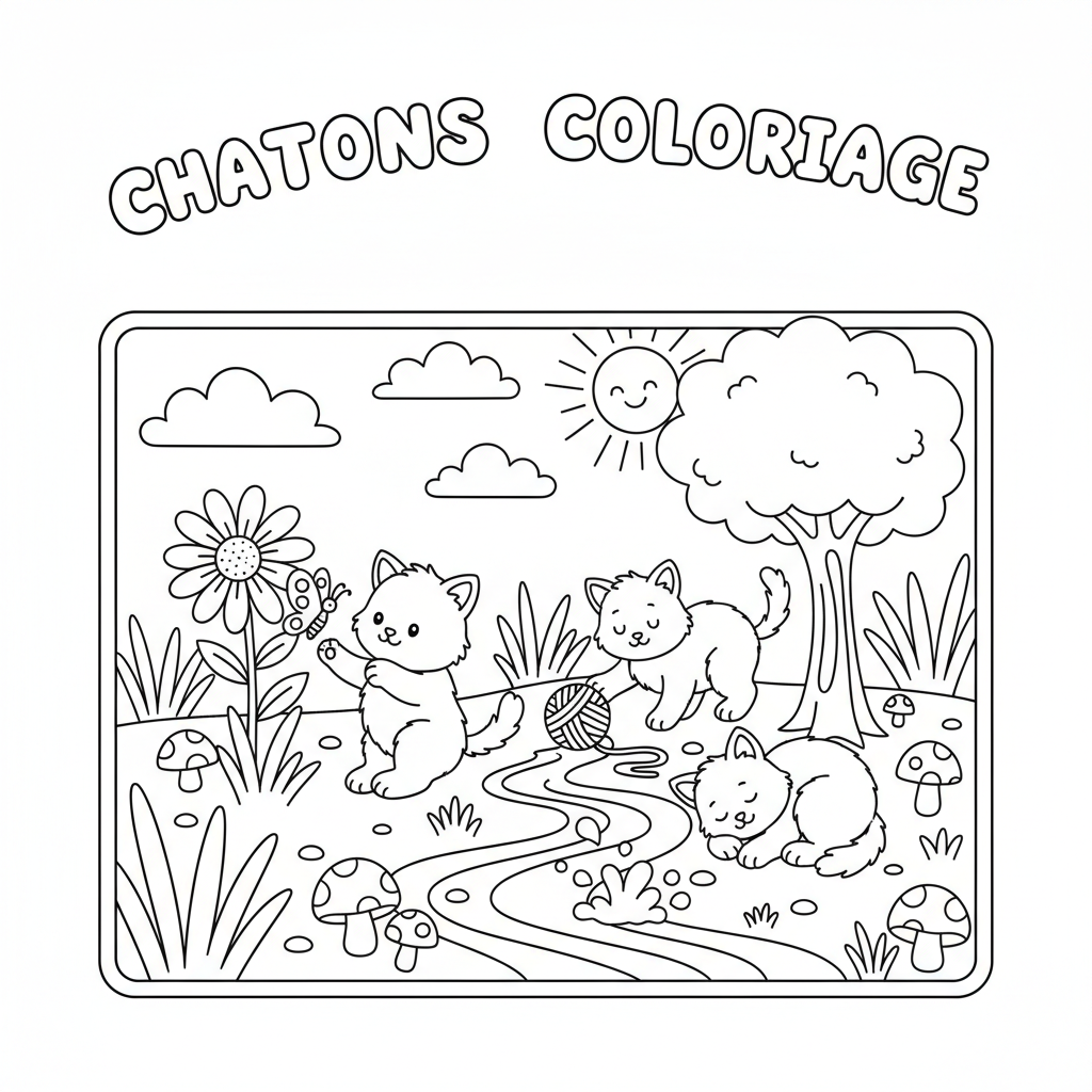 Coloriage chatons coloriage 3