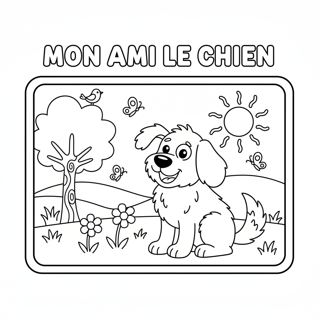 Coloriage chien coloriage 3