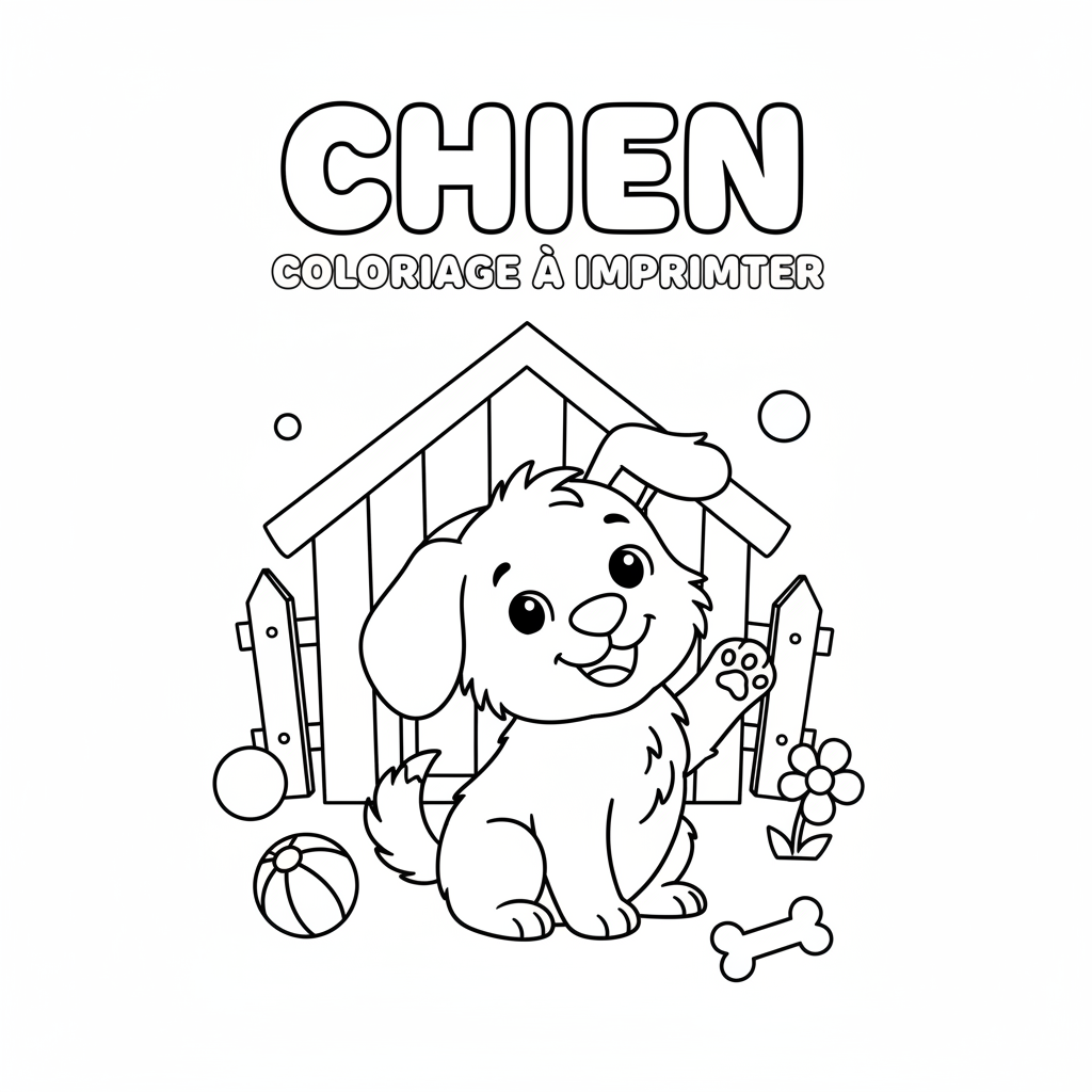 Coloriage chien coloriage à imprimer 2