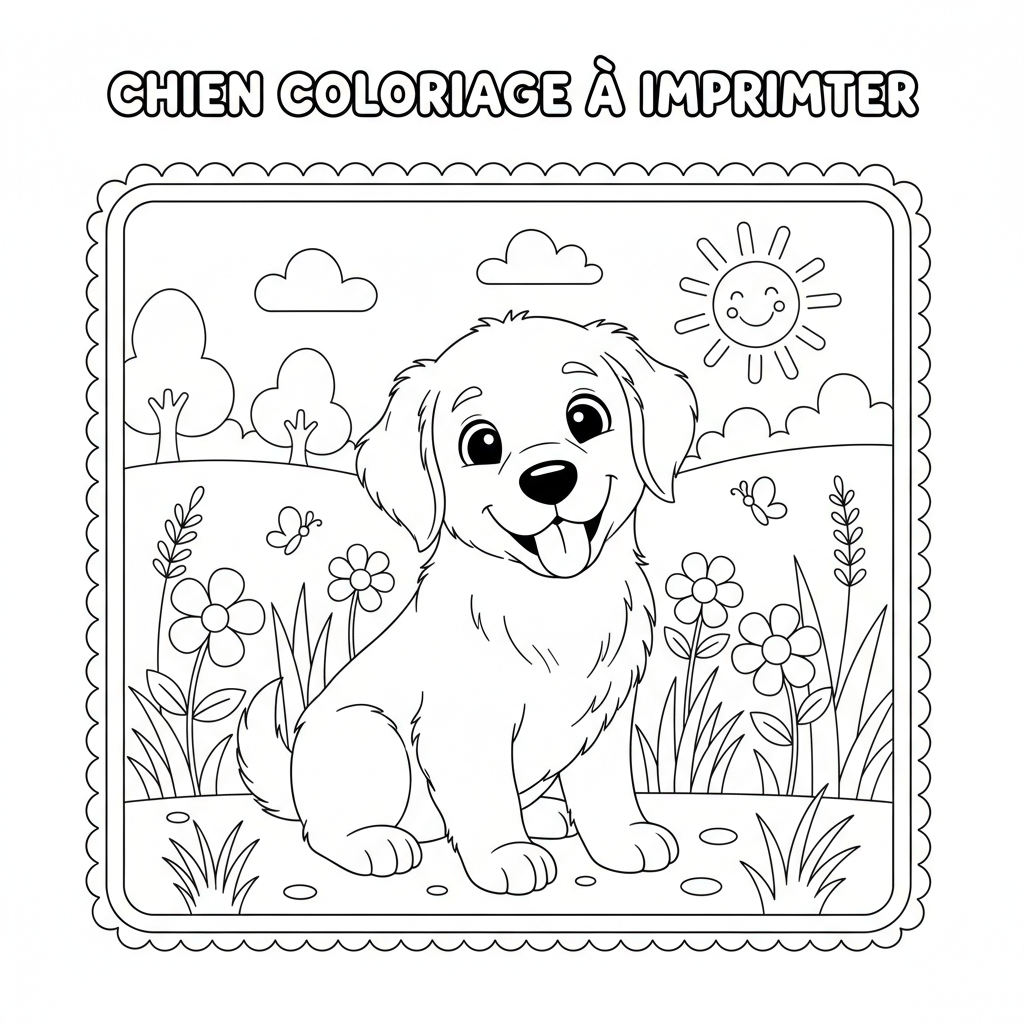 Coloriage chien coloriage à imprimer 3