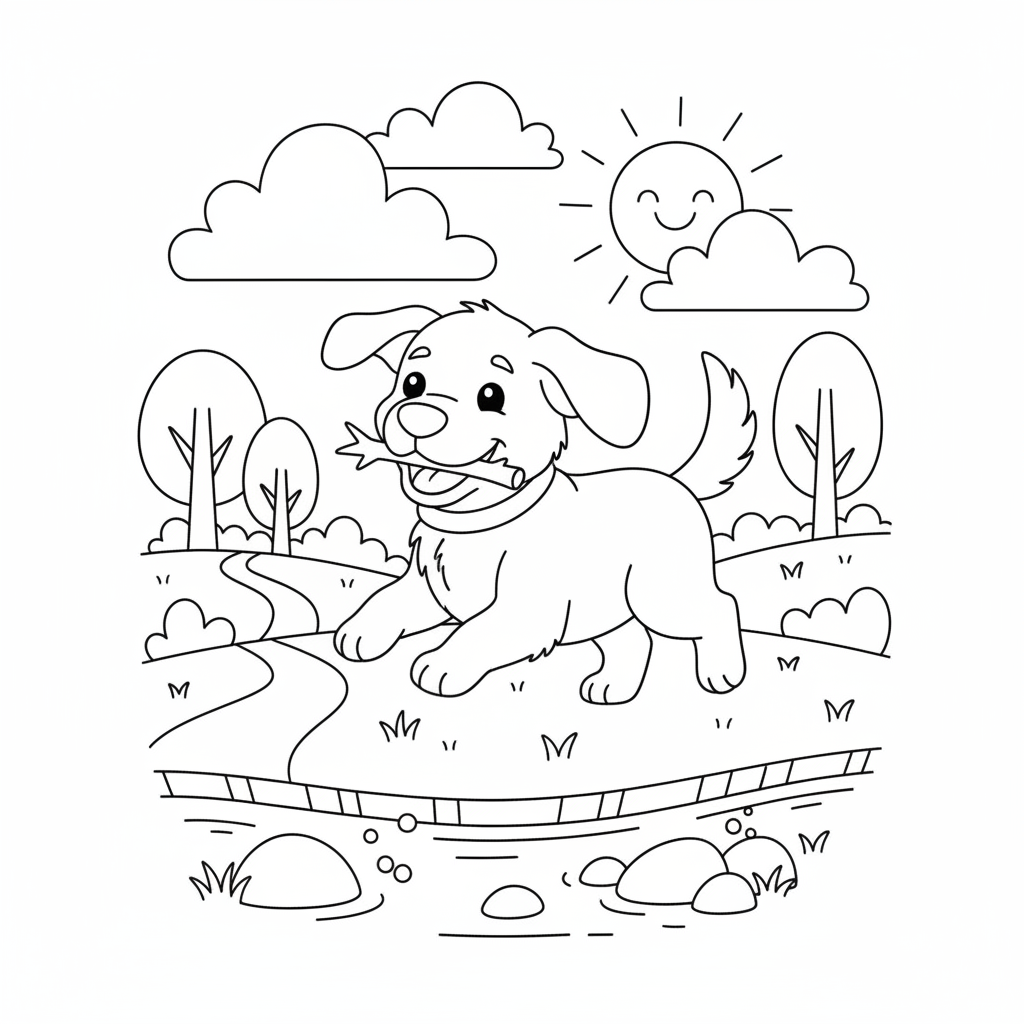 Coloriage chiens coloriage 3