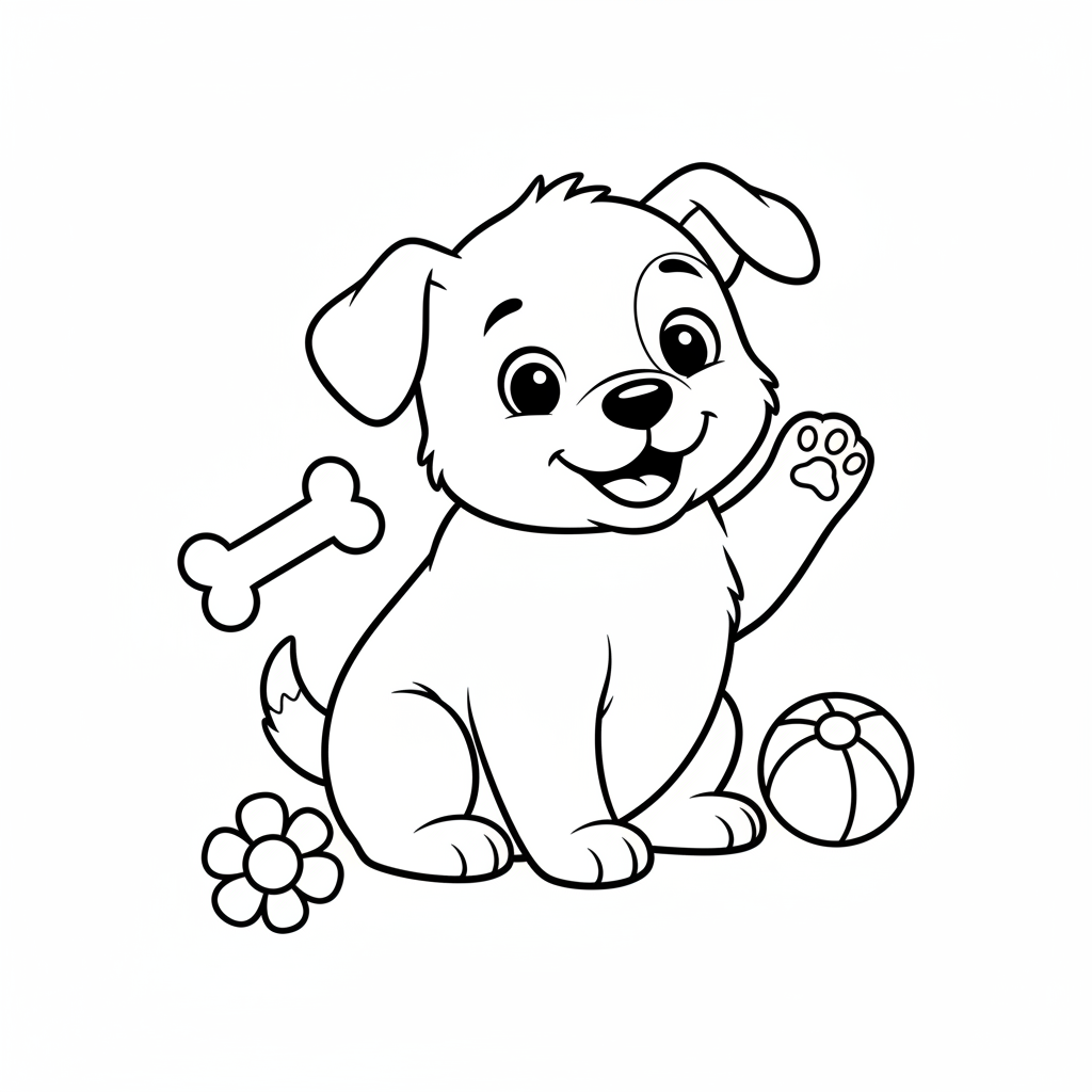 Coloriage chiot coloriage