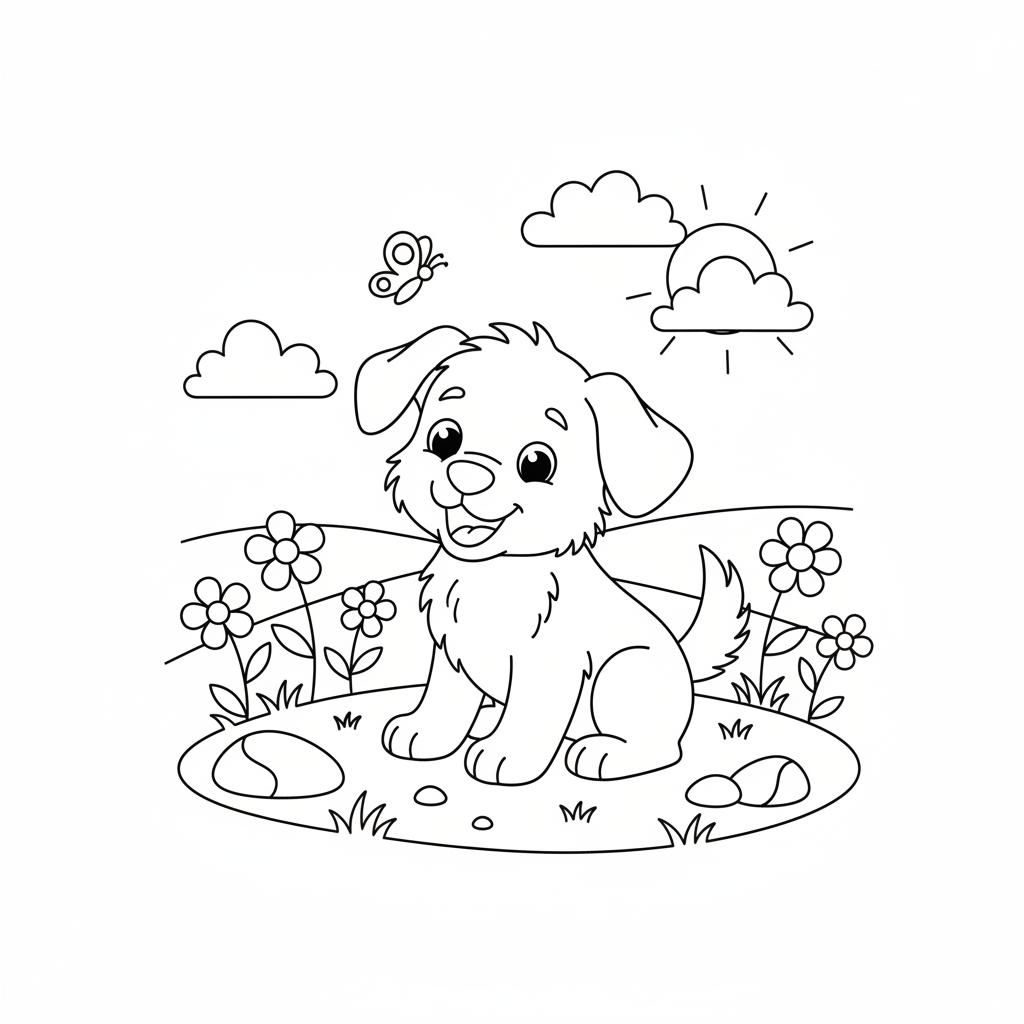 Coloriage chiot coloriage 3