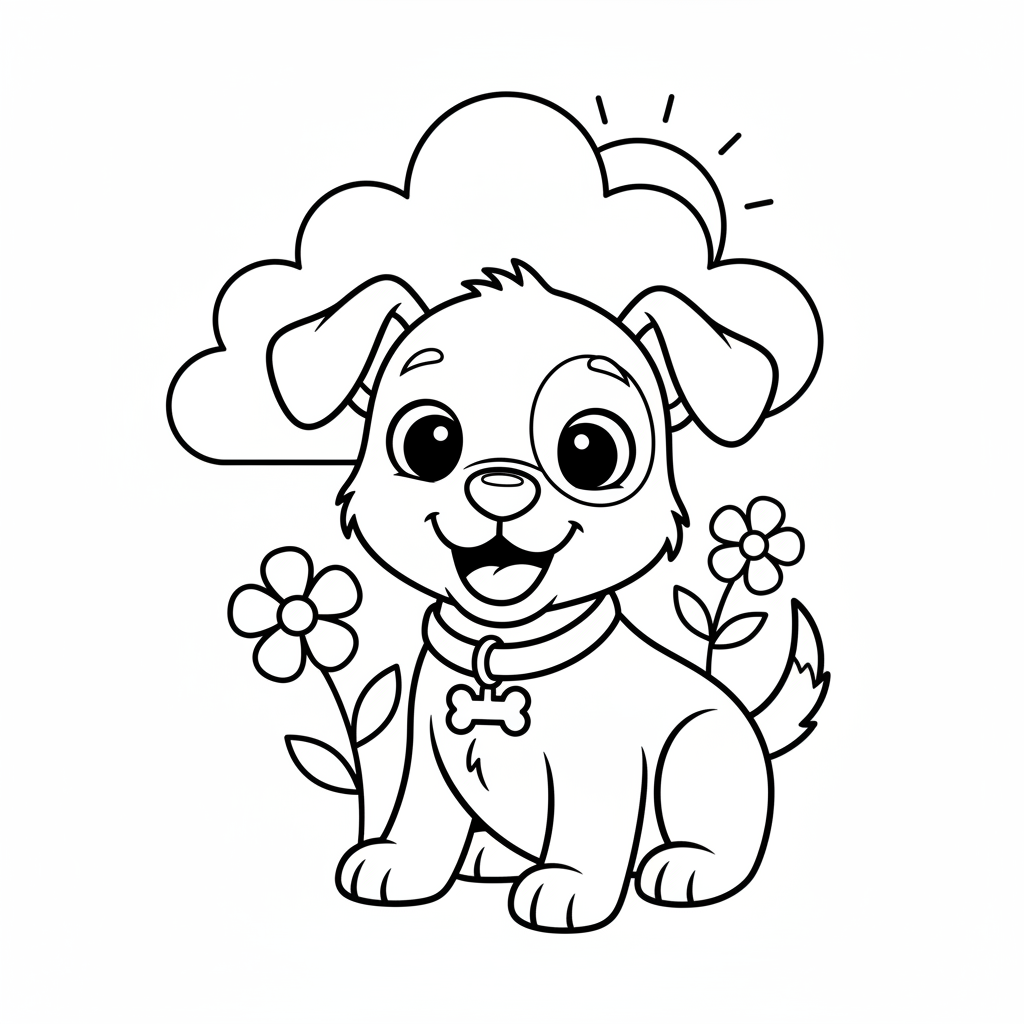 Coloriage chiot coloriage chien