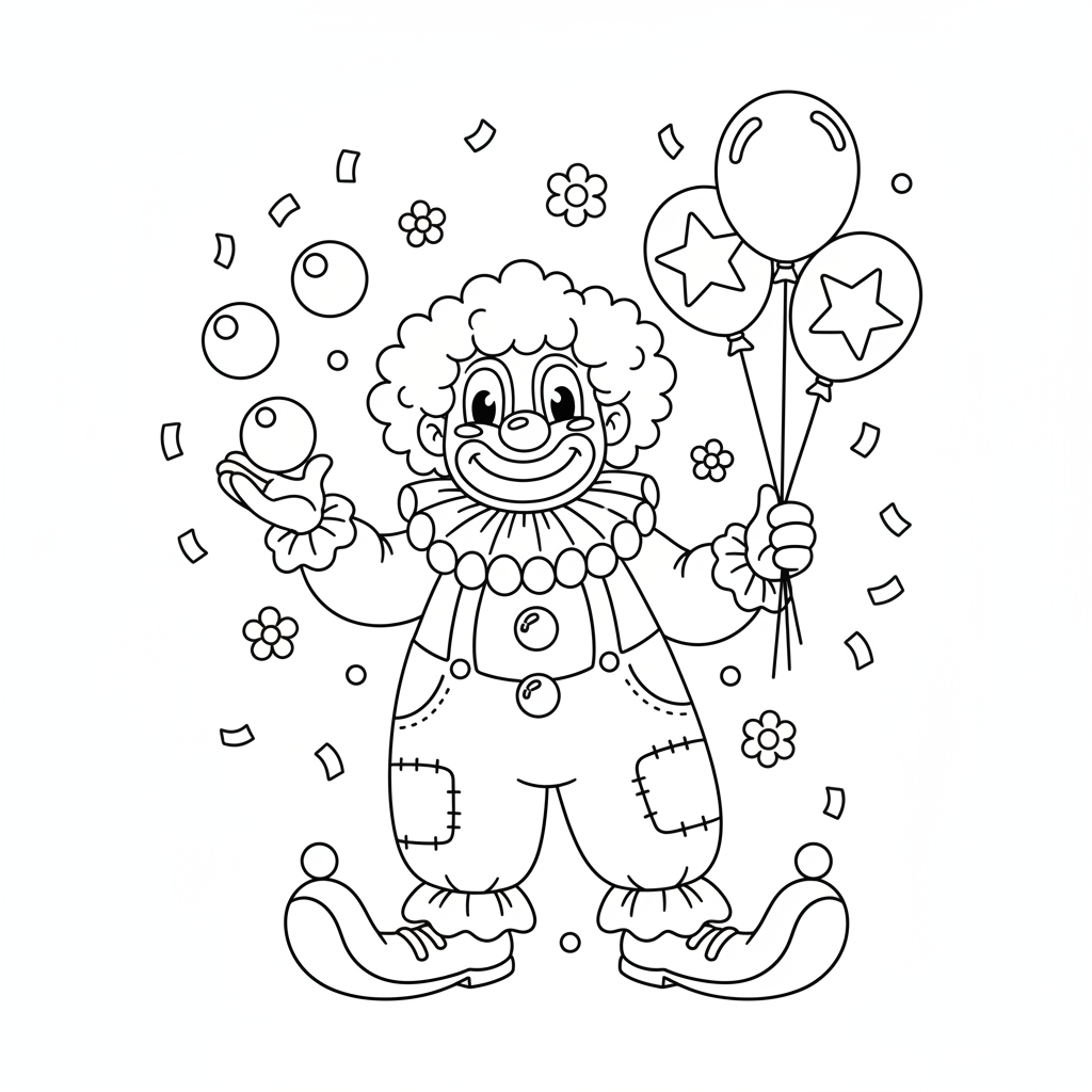 Coloriage clown coloriage