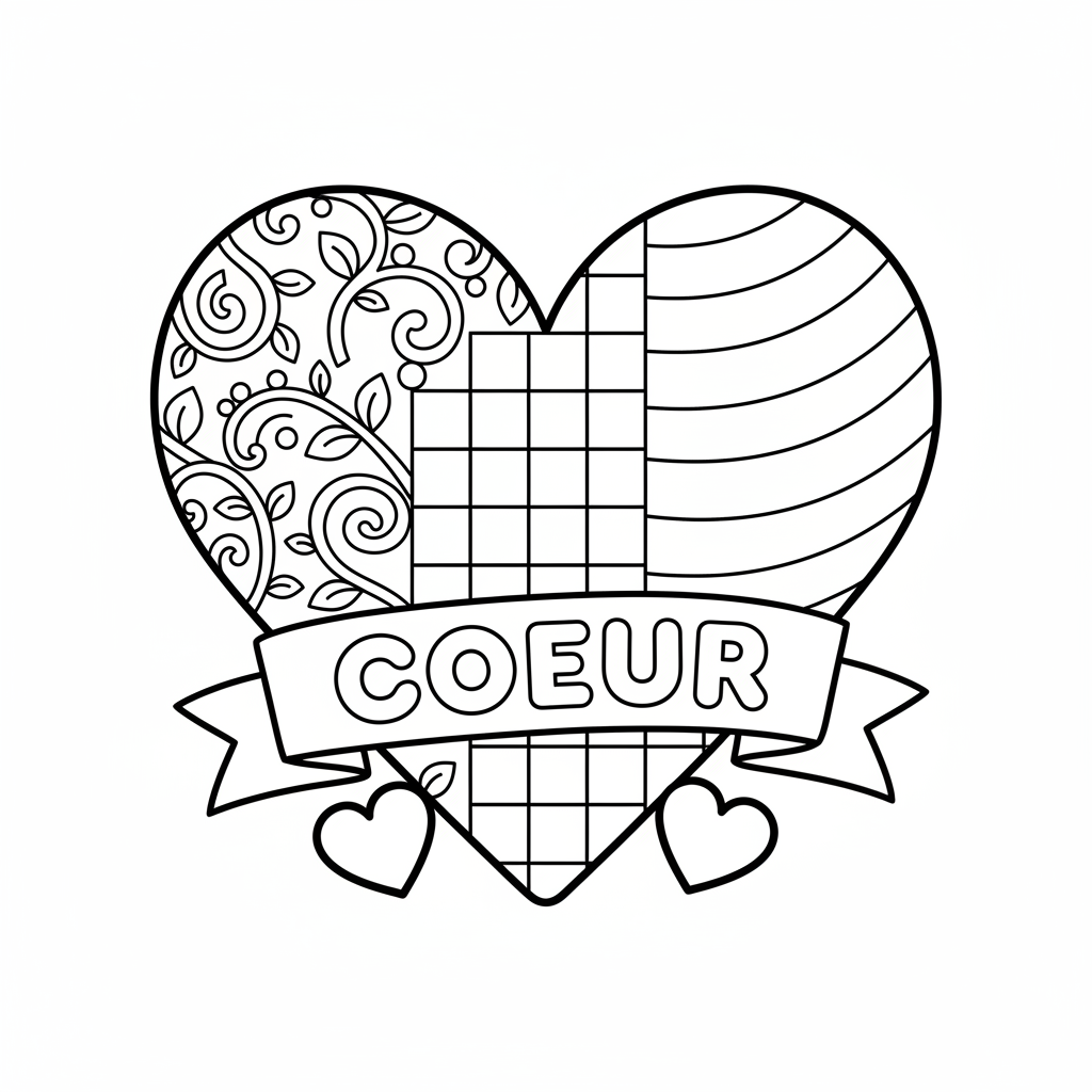 Coloriage coeur coloriage 2