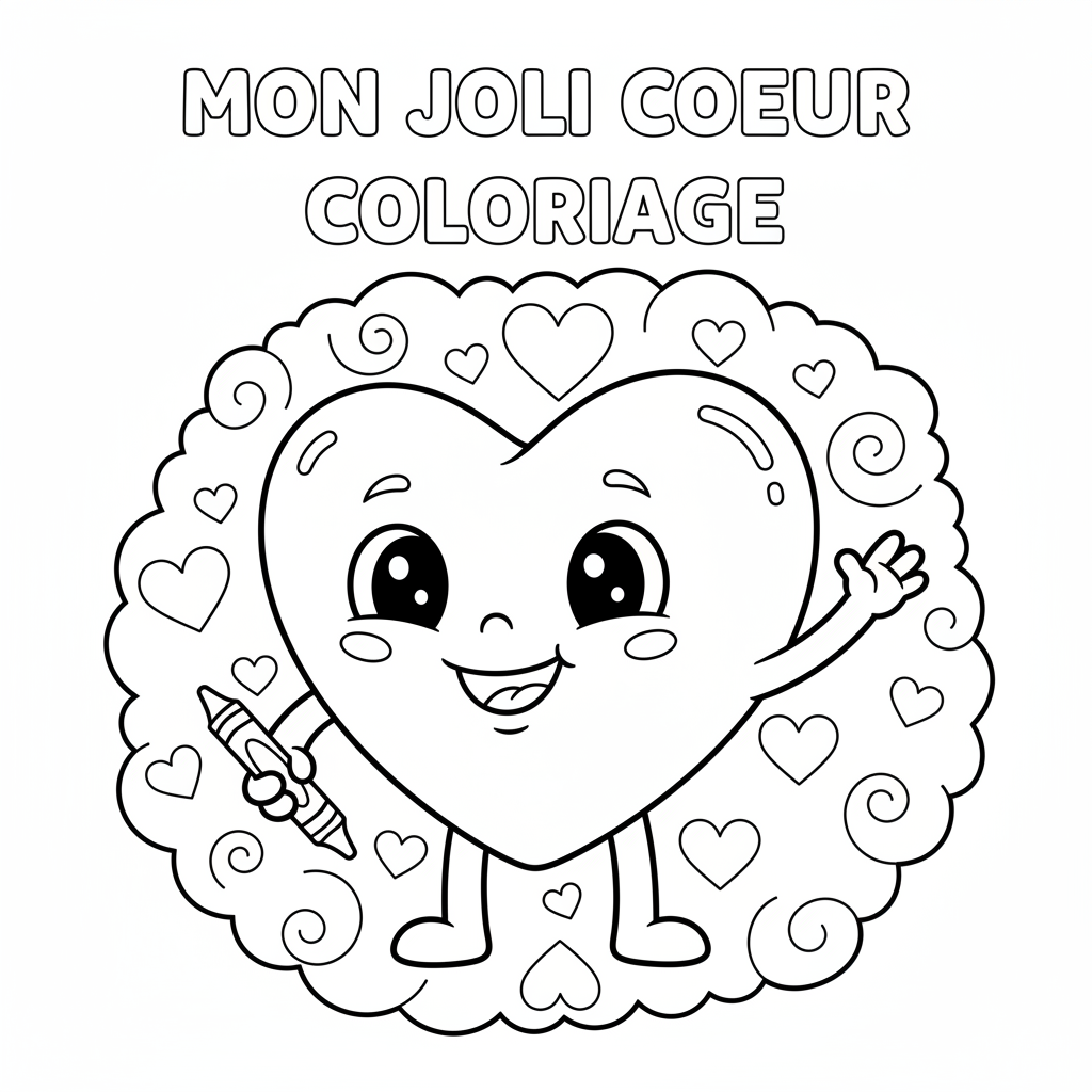 Coloriage coeur coloriage 4
