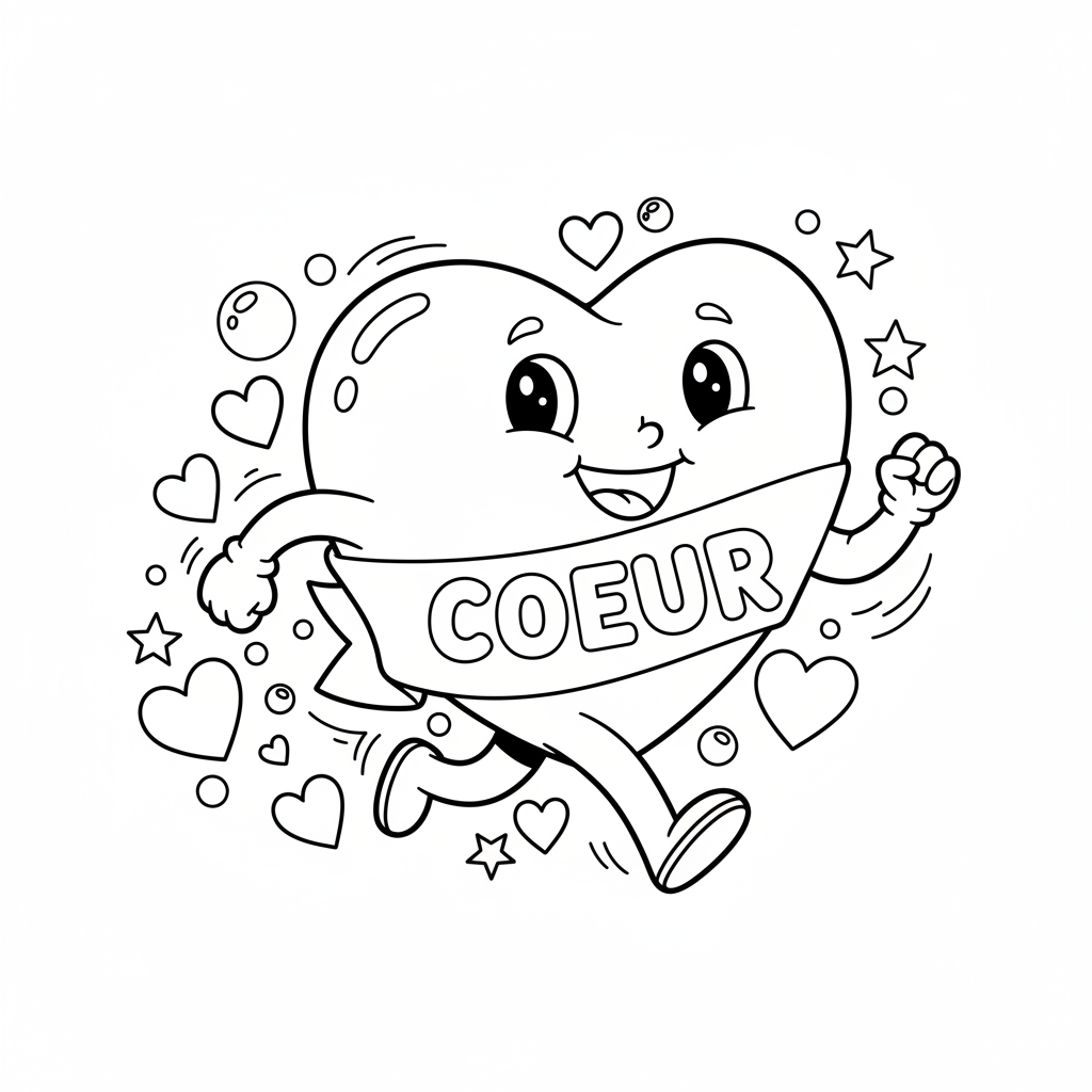 Coloriage coeur coloriage 5