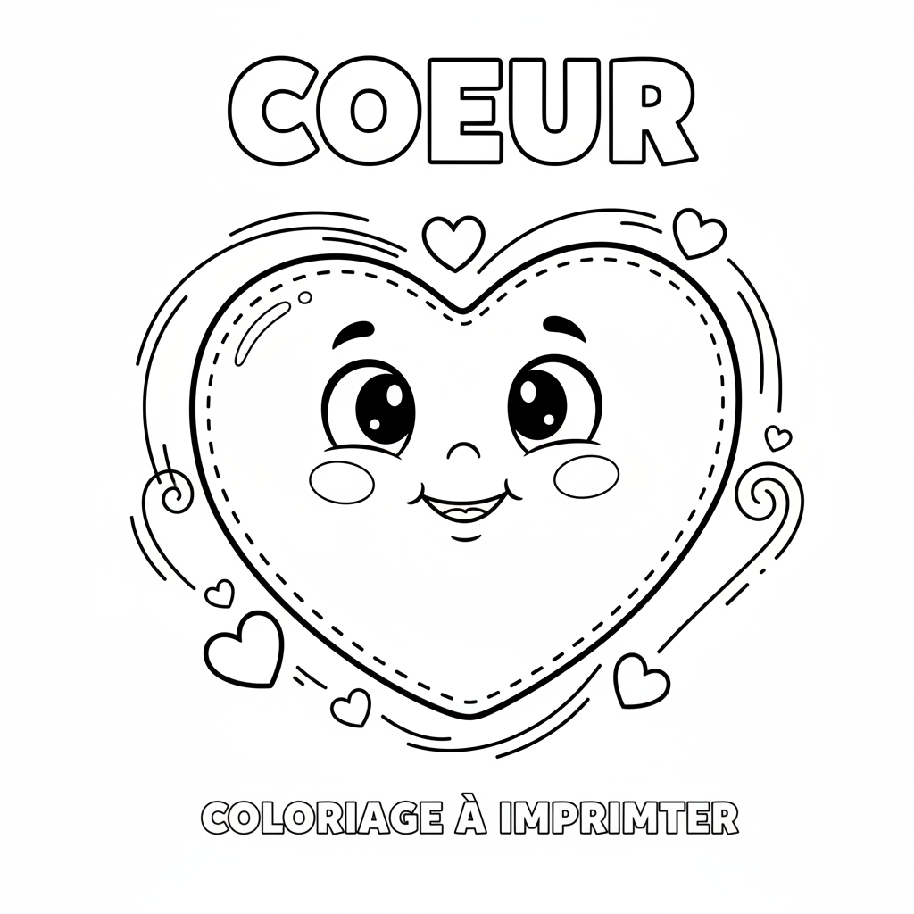 Coloriage coeur coloriage à imprimer 4