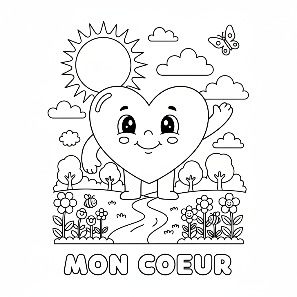 Coloriage coeur coloriage a imprimer 3