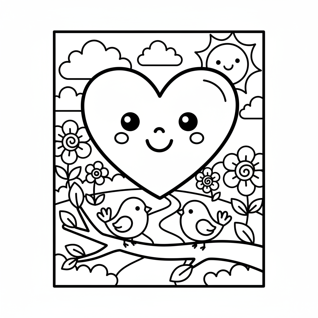 Coloriage coeur coloriage imprimer 3