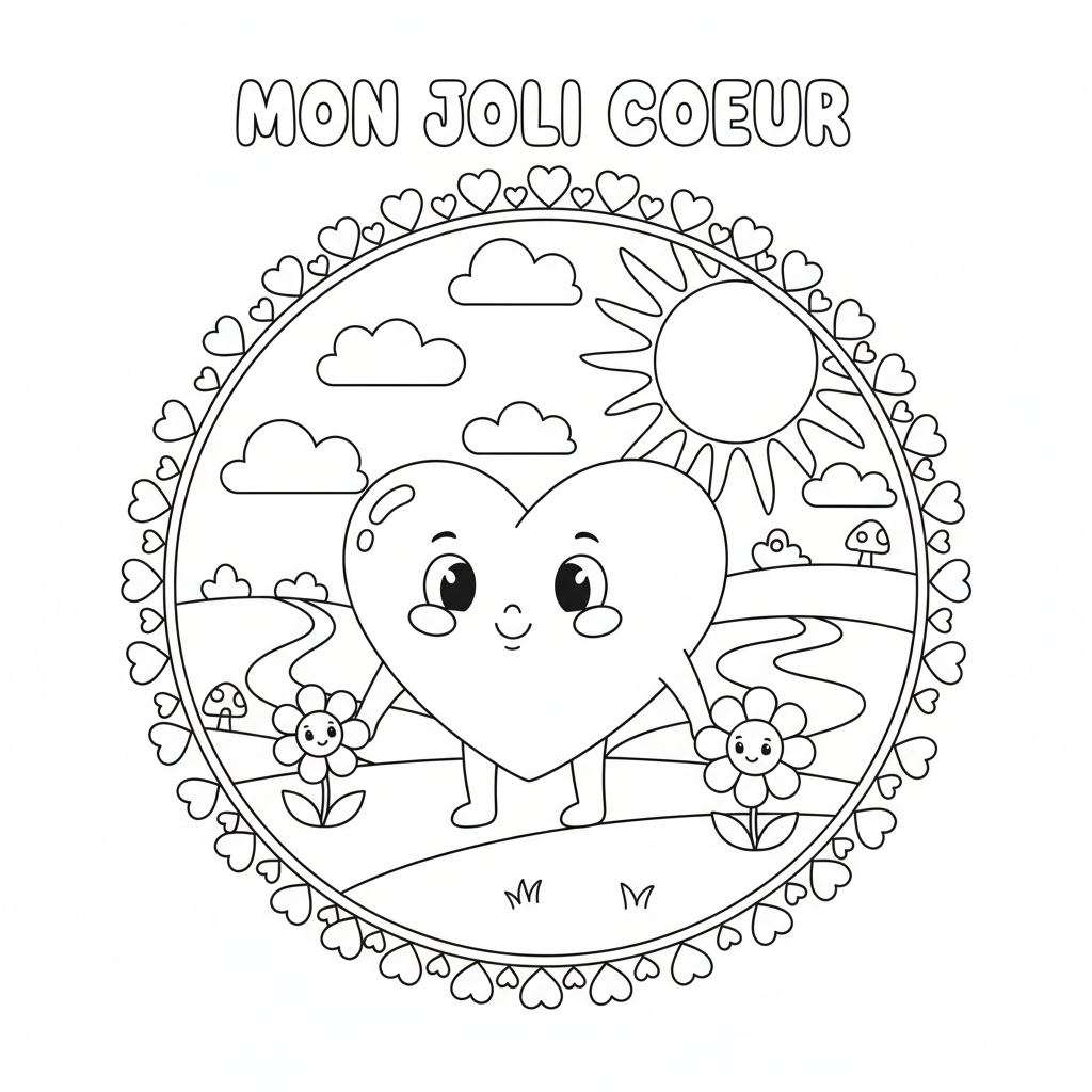Coloriage coeur dessin coloriage 3