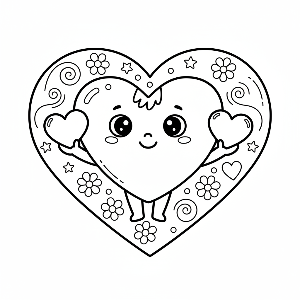Coloriage coeur en coloriage