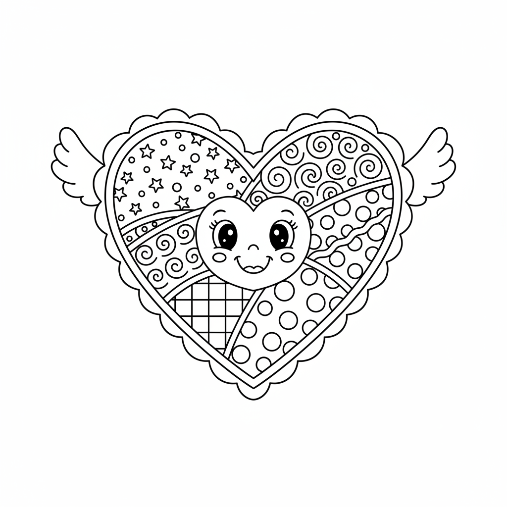 Coloriage coeur en coloriage 2