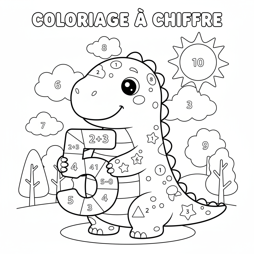 Coloriage coloriage à chiffre