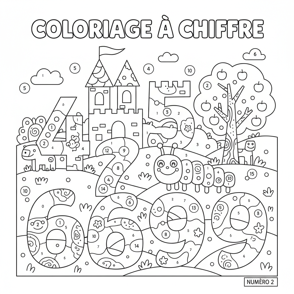 Coloriage coloriage a chiffre 2