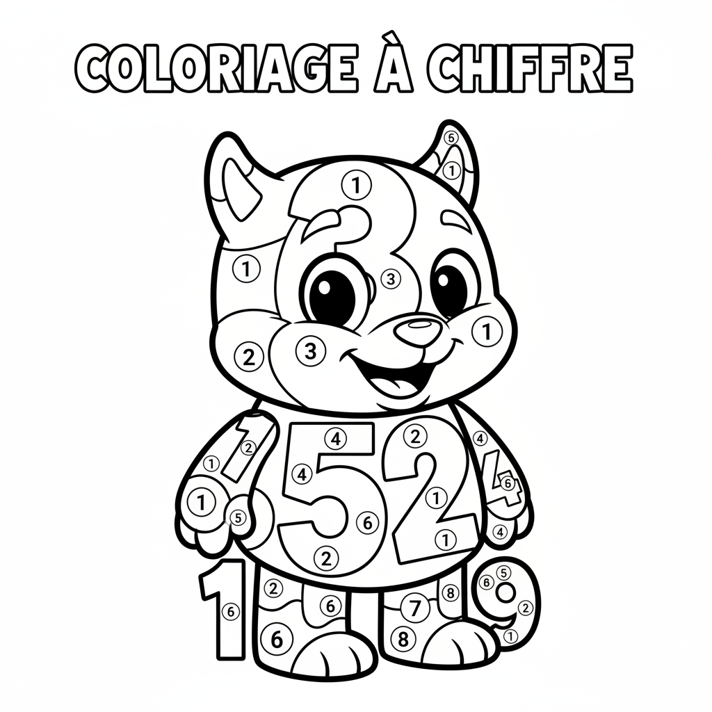 Coloriage coloriage a chiffre 4