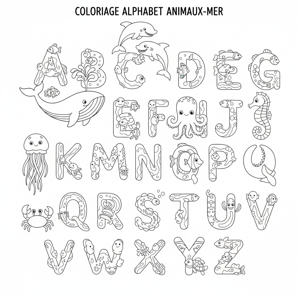 Coloriage coloriage à imprimer alphabet 5