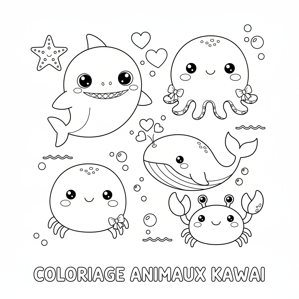 Coloriage coloriage à imprimer animaux kawaii
