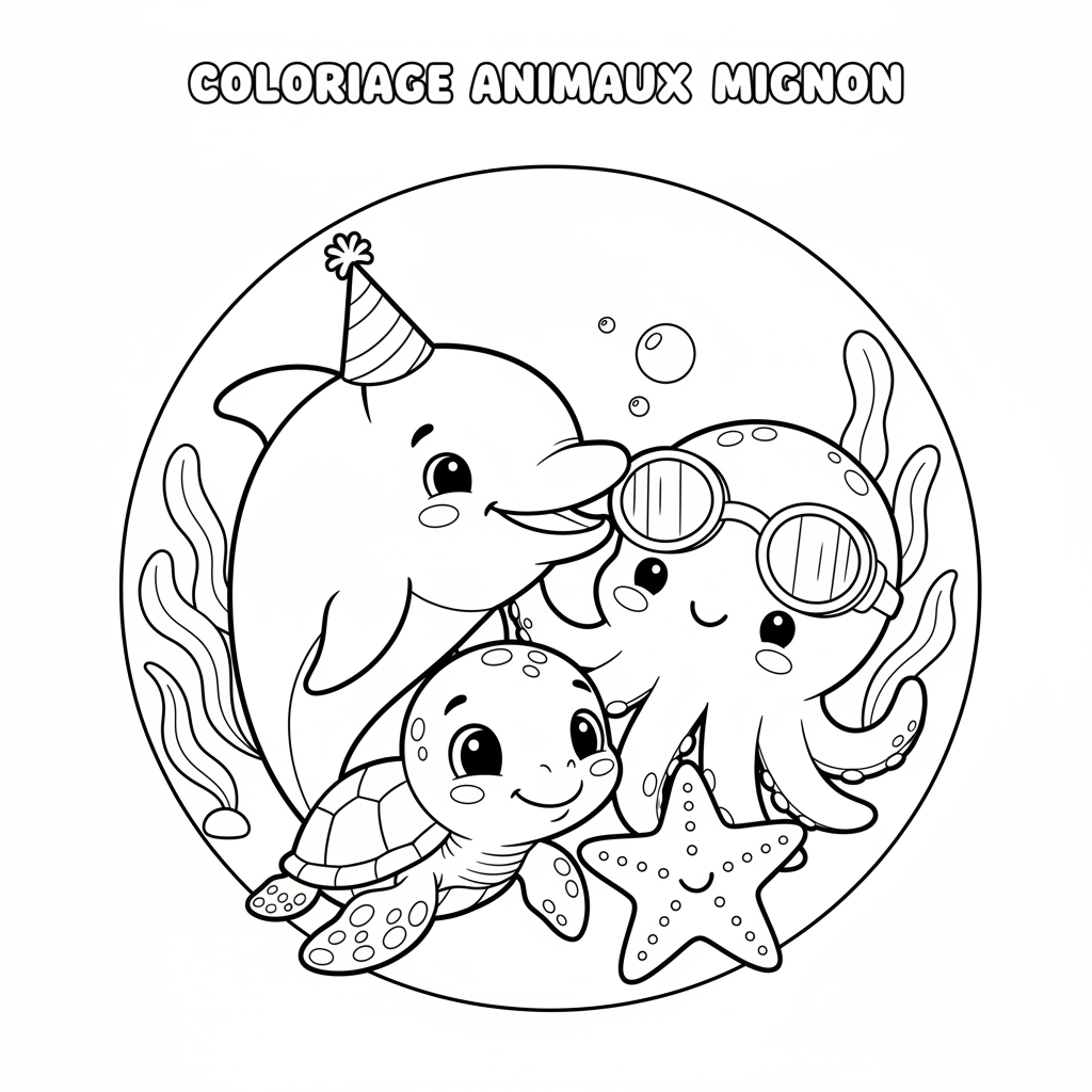 Coloriage coloriage à imprimer animaux mignon 4
